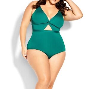 City Chic Sea Green One-Piece Swimsuit